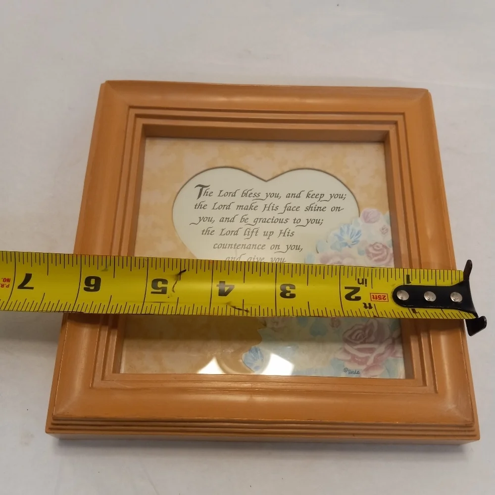 HOME Interiors Comforting Framed Matted Scriptures in Heart Shape Art W/Flowers